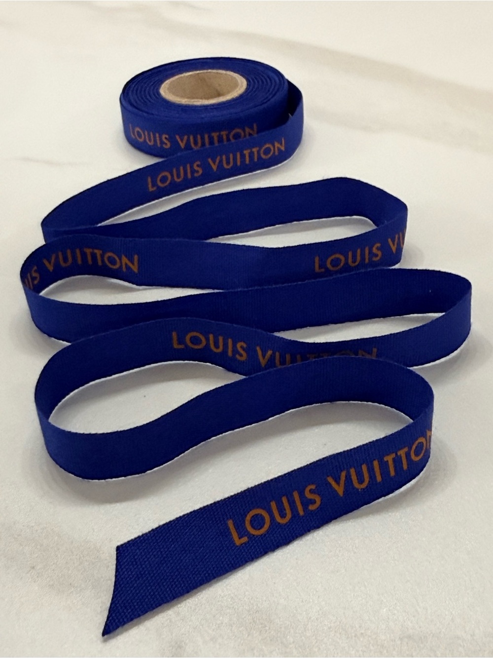 Louis Vuitton Authentic Blue & Orange Ribbon Continuous Roll ~ 8 - 10 Yds⁠